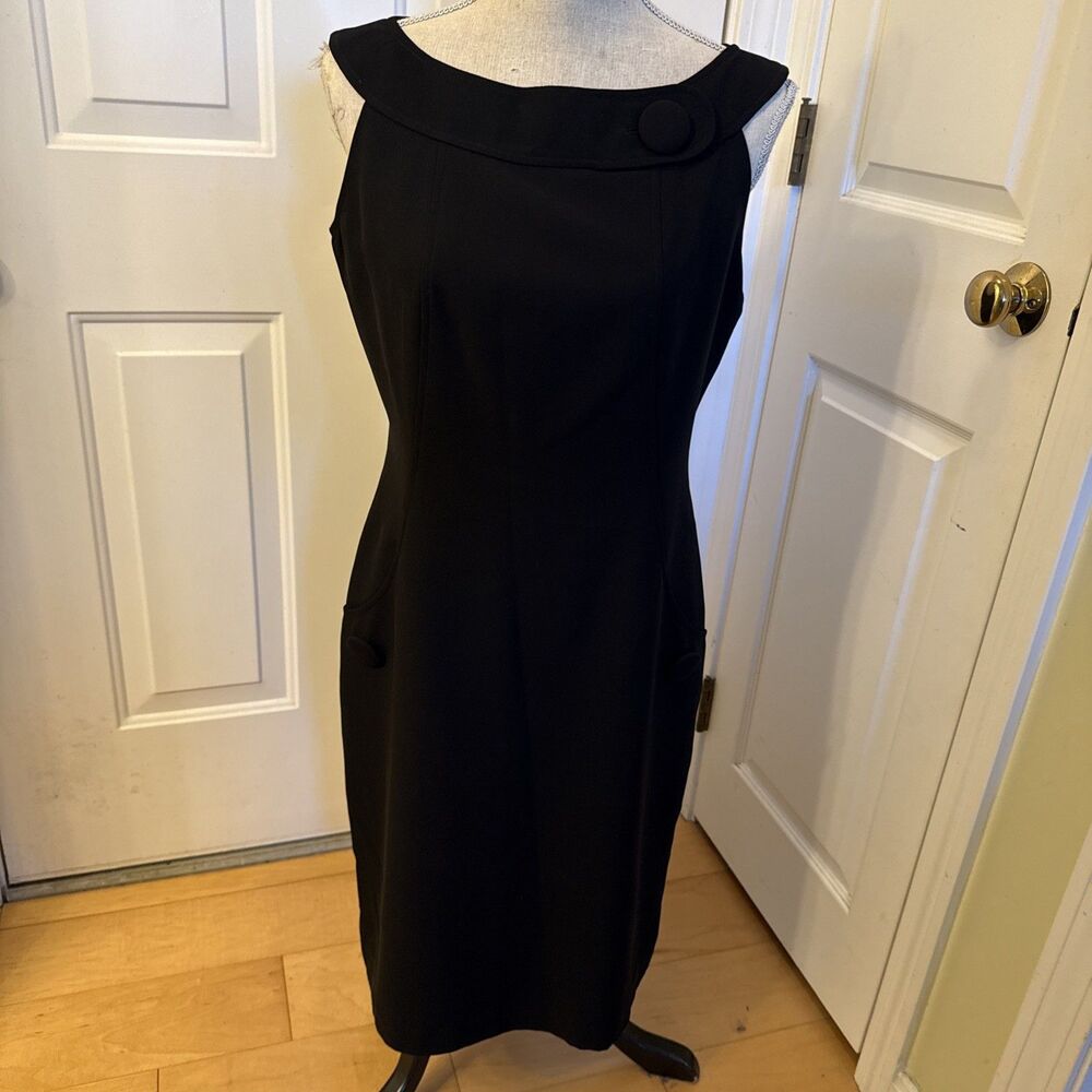 MOD BLACK BASIC Ellen Tracy Black Women’s Size 8 Dress Shift With Pockets